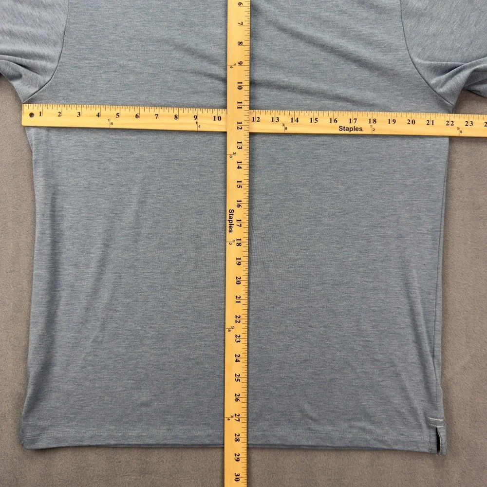 Free Fly Mens Bamboo Polo Shirt Large Blue Short Sleeve Performance Top